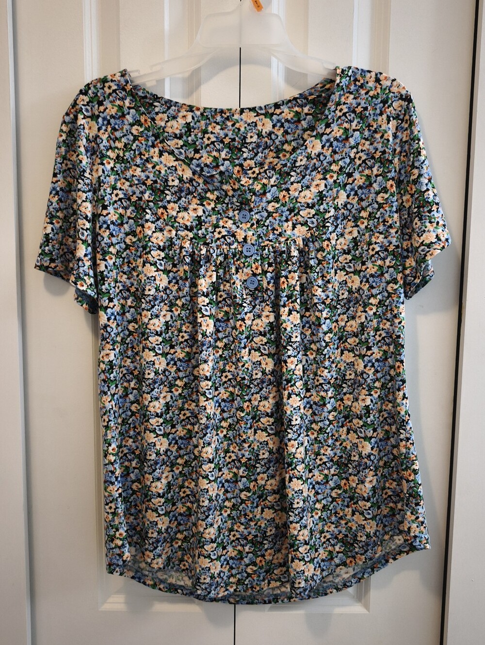 Grecerelle Floral Short-Sleeve Women's Top